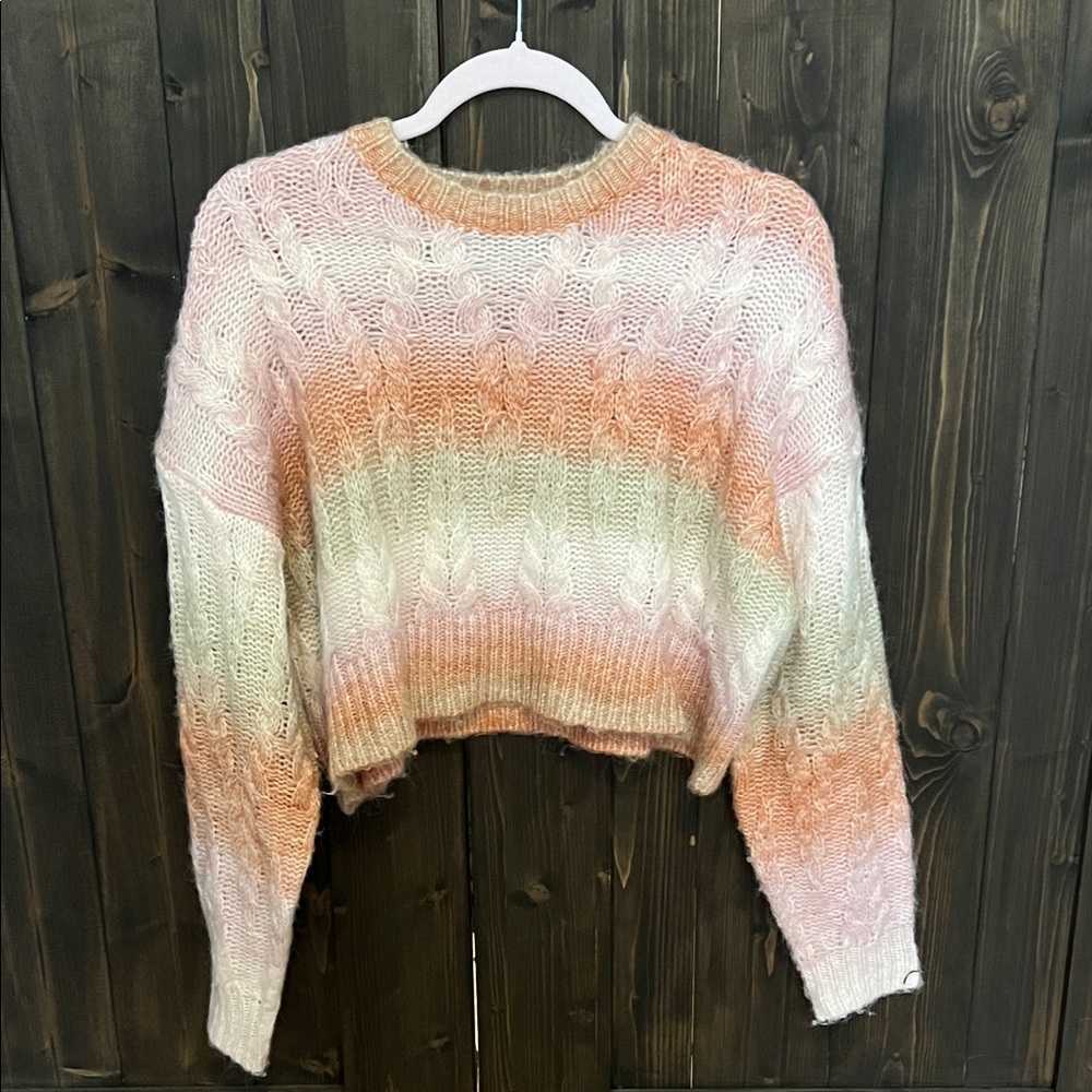 Women's Gradient Sweater - Pink and Cream cotton candy LA small